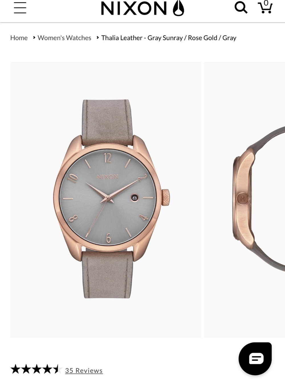 Nixon Gray Sunray Dial Watch with Rose Gold Case